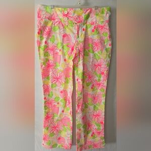 Lilly Pulitzer Palm Beach Fit Colorful Resortwear Floral Ankle Pants Size 0
